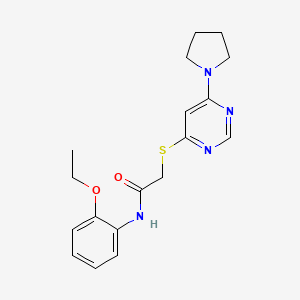 molecular formula C18H22N4O2S B2736467 N-(2-ethoxyphenyl)-2-((6-(pyrrolidin-1-yl)pyrimidin-4-yl)thio)acetamide CAS No. 1172920-74-9