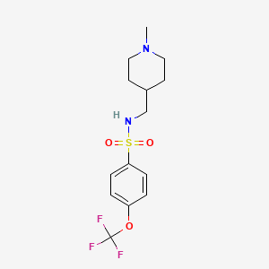 molecular formula C14H19F3N2O3S B2736469 N-((1-methylpiperidin-4-yl)methyl)-4-(trifluoromethoxy)benzenesulfonamide CAS No. 1210690-57-5