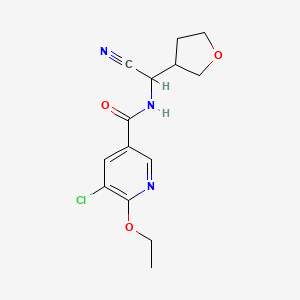 molecular formula C14H16ClN3O3 B2736471 5-Chloro-N-[cyano(oxolan-3-YL)methyl]-6-ethoxypyridine-3-carboxamide CAS No. 1465322-18-2
