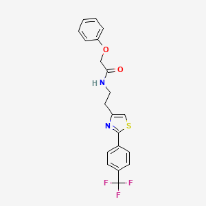 molecular formula C20H17F3N2O2S B2736478 2-phenoxy-N-(2-(2-(4-(trifluoromethyl)phenyl)thiazol-4-yl)ethyl)acetamide CAS No. 896679-32-6