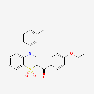 molecular formula C25H23NO4S B2736479 [4-(3,4-dimethylphenyl)-1,1-dioxido-4H-1,4-benzothiazin-2-yl](4-ethoxyphenyl)methanone CAS No. 1114655-13-8