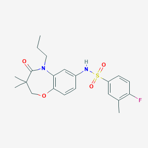 N-(3,3-dimethyl-4-oxo-5-propyl-2,3,4,5-tetrahydrobenzo[b][1,4]oxazepin-7-yl)-4-fluoro-3-methylbenzenesulfonamide