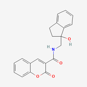 molecular formula C20H17NO4 B2736482 N-((1-羟基-2,3-二氢-1H-茚-1-基)甲基)-2-氧代-2H-香豆素-3-基甲酰胺 CAS No. 1396847-56-5