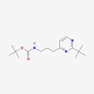 molecular formula C16H27N3O2 B2736488 tert-butyl N-[3-(2-tert-butylpyrimidin-4-yl)propyl]carbamate CAS No. 1461708-93-9