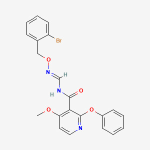 molecular formula C21H18BrN3O4 B2736492 N-({[(2-bromobenzyl)oxy]imino}methyl)-4-methoxy-2-phenoxynicotinamide CAS No. 478262-48-5