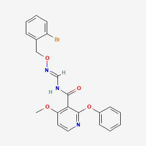 molecular formula C21H18BrN3O4 B2736492 N-({[(2-溴苯甲基)氧]亚胺基}甲基)-4-甲氧基-2-苯氧基烟酰胺 CAS No. 478262-48-5