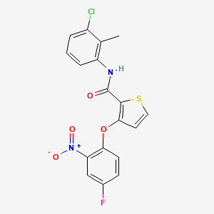 molecular formula C18H12ClFN2O4S B2736494 N-(3-氯-2-甲基苯基)-3-(4-氟-2-硝基苯氧基)噻吩-2-甲酰胺 CAS No. 306977-59-3