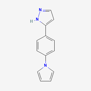 molecular formula C13H11N3 B2736499 3-[4-(1H-pyrrol-1-yl)phenyl]-1H-pyrazole CAS No. 1007072-92-5