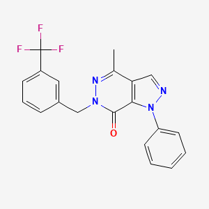molecular formula C20H15F3N4O B2736511 4-methyl-1-phenyl-6-(3-(trifluoromethyl)benzyl)-1H-pyrazolo[3,4-d]pyridazin-7(6H)-one CAS No. 941972-81-2