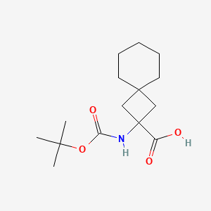 molecular formula C15H25NO4 B2736518 2-[(2-Methylpropan-2-yl)oxycarbonylamino]spiro[3.5]nonane-2-carboxylic acid CAS No. 2375261-36-0