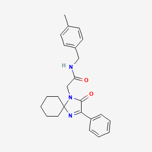 molecular formula C24H27N3O2 B2736521 N-(4-methylbenzyl)-2-(2-oxo-3-phenyl-1,4-diazaspiro[4.5]dec-3-en-1-yl)acetamide CAS No. 1351837-75-6