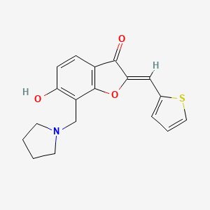 (Z)-6-hydroxy-7-(pyrrolidin-1-ylmethyl)-2-(thiophen-2-ylmethylene)benzofuran-3(2H)-one