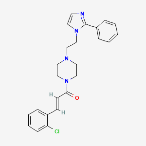 molecular formula C24H25ClN4O B2736527 (E)-3-(2-chlorophenyl)-1-(4-(2-(2-phenyl-1H-imidazol-1-yl)ethyl)piperazin-1-yl)prop-2-en-1-one CAS No. 1798399-41-3