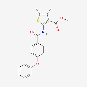 molecular formula C21H19NO4S B2736536 Methyl 4,5-dimethyl-2-(4-phenoxybenzamido)thiophene-3-carboxylate CAS No. 896616-00-5