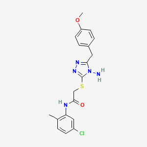 molecular formula C19H20ClN5O2S B2736537 2-[[4-氨基-5-[(4-甲氧基苯基)甲基]-1,2,4-三唑-3-基]硫代]-N-(5-氯-2-甲基苯基)乙酰胺 CAS No. 900007-18-3