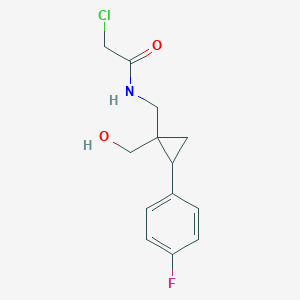 molecular formula C13H15ClFNO2 B2736542 2-Chloro-N-[[2-(4-fluorophenyl)-1-(hydroxymethyl)cyclopropyl]methyl]acetamide CAS No. 2411286-32-1