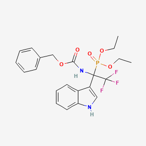 molecular formula C22H24F3N2O5P B2736548 benzyl N-[1-diethoxyphosphoryl-2,2,2-trifluoro-1-(1H-indol-3-yl)ethyl]carbamate CAS No. 524051-50-1