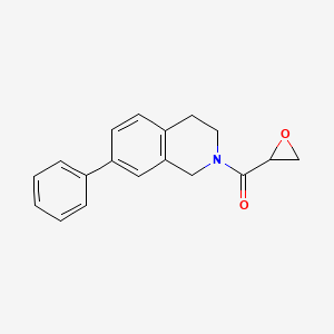 molecular formula C18H17NO2 B2736556 Oxiran-2-yl-(7-phenyl-3,4-dihydro-1H-isoquinolin-2-yl)methanone CAS No. 2411279-89-3