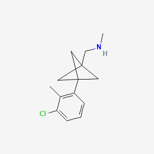 molecular formula C14H18ClN B2736557 1-[3-(3-Chloro-2-methylphenyl)-1-bicyclo[1.1.1]pentanyl]-N-methylmethanamine CAS No. 2287345-75-7
