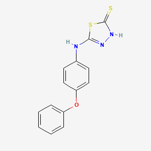 molecular formula C14H11N3OS2 B2736558 5-(4-苯氧基-苯基氨基)-[1,3,4]噻二唑-2-硫醇 CAS No. 380431-13-0