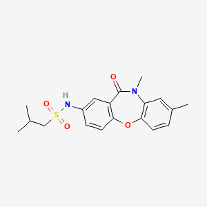 molecular formula C19H22N2O4S B2736563 N-(8,10-二甲基-11-氧代-10,11-二氢二苯并[b,f][1,4]噁唑-2-基)-2-甲基丙烷-1-磺酰胺 CAS No. 921899-13-0