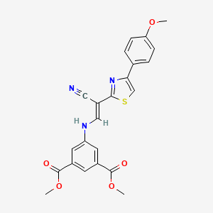 (E)-dimethyl 5-((2-cyano-2-(4-(4-methoxyphenyl)thiazol-2-yl)vinyl)amino)isophthalate