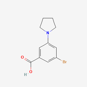 molecular formula C11H12BrNO2 B2736567 3-Bromo-5-(pyrrolidin-1-yl)benzoic acid CAS No. 1500723-92-1