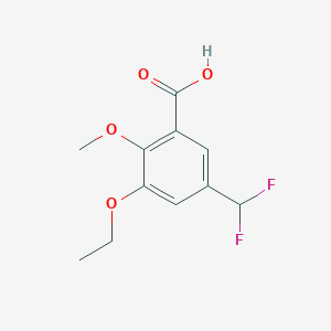 molecular formula C11H12F2O4 B2736575 5-(Difluoromethyl)-3-ethoxy-2-methoxybenzoic acid CAS No. 2248327-84-4