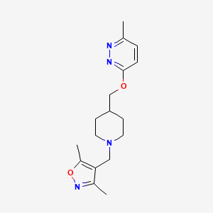 3,5-Dimethyl-4-[[4-[(6-methylpyridazin-3-yl)oxymethyl]piperidin-1-yl]methyl]-1,2-oxazole