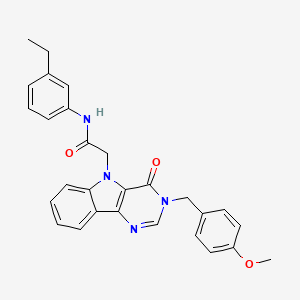 molecular formula C28H26N4O3 B2736579 N-(3-ethylphenyl)-2-(3-(4-methoxybenzyl)-4-oxo-3H-pyrimido[5,4-b]indol-5(4H)-yl)acetamide CAS No. 1189913-81-2