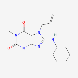 8-(cyclohexylamino)-1,3-dimethyl-7-(prop-2-en-1-yl)-2,3,6,7-tetrahydro-1H-purine-2,6-dione