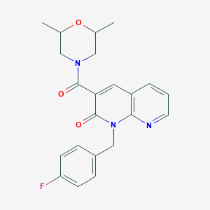 3-(2,6-dimethylmorpholine-4-carbonyl)-1-(4-fluorobenzyl)-1,8-naphthyridin-2(1H)-one