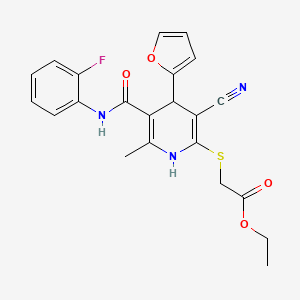 Ethyl ({3-cyano-5-[(2-fluorophenyl)carbamoyl]-4-(furan-2-yl)-6-methyl-1,4-dihydropyridin-2-yl}sulfanyl)acetate