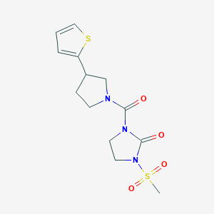 1-(Methylsulfonyl)-3-(3-(thiophen-2-yl)pyrrolidine-1-carbonyl)imidazolidin-2-one
