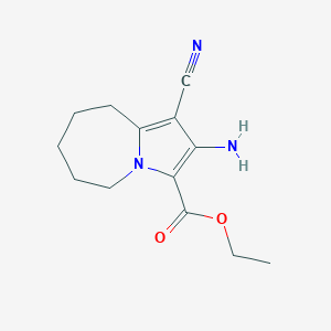 molecular formula C13H17N3O2 B273659 ethyl 2-amino-1-cyano-6,7,8,9-tetrahydro-5H-pyrrolo[1,2-a]azepine-3-carboxylate 