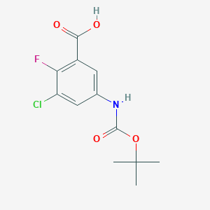 molecular formula C12H13ClFNO4 B2736591 3-Chloro-2-fluoro-5-[(2-methylpropan-2-yl)oxycarbonylamino]benzoic acid CAS No. 2248357-93-7