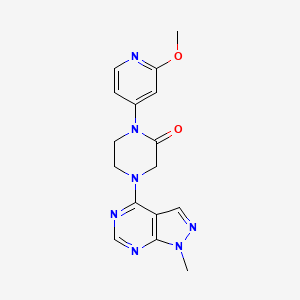 molecular formula C16H17N7O2 B2736597 1-(2-Methoxypyridin-4-yl)-4-(1-methylpyrazolo[3,4-d]pyrimidin-4-yl)piperazin-2-one CAS No. 2380096-88-6