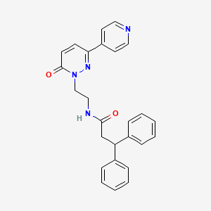 molecular formula C26H24N4O2 B2736603 N-(2-(6-oxo-3-(pyridin-4-yl)pyridazin-1(6H)-yl)ethyl)-3,3-diphenylpropanamide CAS No. 1021062-82-7