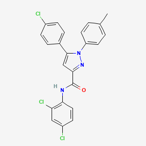 molecular formula C23H16Cl3N3O B2736608 5-(4-chlorophenyl)-N-(2,4-dichlorophenyl)-1-(4-methylphenyl)-1H-pyrazole-3-carboxamide CAS No. 477713-25-0