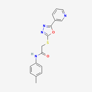 2-((5-(pyridin-3-yl)-1,3,4-oxadiazol-2-yl)thio)-N-(p-tolyl)acetamide