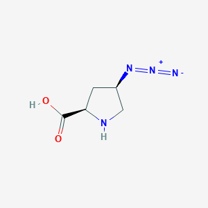 molecular formula C5H8N4O2 B2736615 (2R,4R)-4-Azidopyrrolidine-2-carboxylic acid CAS No. 2580095-44-7
