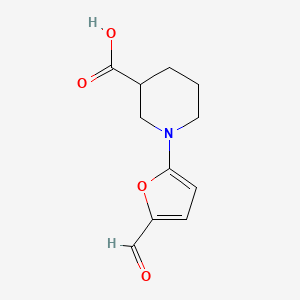 molecular formula C11H13NO4 B2736617 1-(5-甲酰基呋喃-2-基)哌啶-3-羧酸 CAS No. 1181282-17-6
