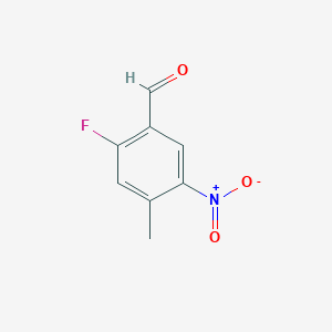 molecular formula C8H6FNO3 B2736622 2-Fluoro-4-methyl-5-nitrobenzaldehyde CAS No. 1804054-69-0