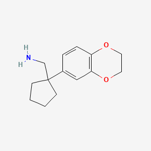 molecular formula C14H19NO2 B2736630 [1-(2,3-Dihydro-1,4-benzodioxin-6-yl)cyclopentyl]methanamine CAS No. 369400-27-1