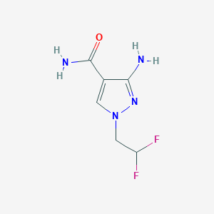 molecular formula C6H8F2N4O B2736631 3-氨基-1-(2,2-二氟乙基)-1H-吡唑-4-甲酰胺 CAS No. 1787974-17-7