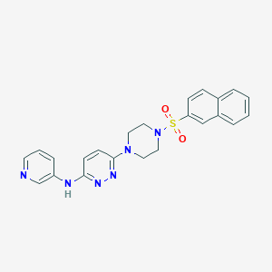 molecular formula C23H22N6O2S B2736632 6-(4-(萘-2-基磺酰)哌嗪-1-基)-N-(吡啶-3-基)吡啶并[3-胺 CAS No. 1020978-14-6