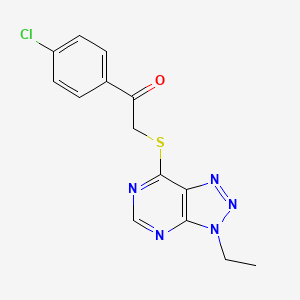 1-(4-chlorophenyl)-2-((3-ethyl-3H-[1,2,3]triazolo[4,5-d]pyrimidin-7-yl)thio)ethanone