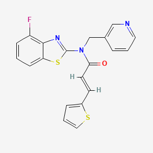 molecular formula C20H14FN3OS2 B2736643 (E)-N-(4-fluorobenzo[d]thiazol-2-yl)-N-(pyridin-3-ylmethyl)-3-(thiophen-2-yl)acrylamide CAS No. 895012-99-4