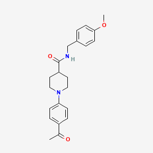 1-(4-acetylphenyl)-N-[(4-methoxyphenyl)methyl]piperidine-4-carboxamide