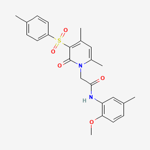 molecular formula C24H26N2O5S B2736654 2-(4,6-dimethyl-2-oxo-3-tosylpyridin-1(2H)-yl)-N-(2-methoxy-5-methylphenyl)acetamide CAS No. 946295-63-2